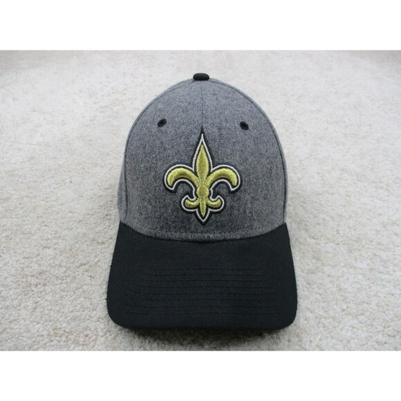 New Orleans Saints Hat Cap Fitted Small Medium Gray Wool New Era Football Mens - Picture 2 of 9